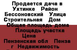 Продается дача в Ухтинке › Район ­ Бессоновский › Улица ­ Строительная › Дом ­ 91 › Общая площадь дома ­ 65 › Площадь участка ­ 15 › Цена ­ 700 000 - Пензенская обл., Пенза г. Недвижимость » Дома, коттеджи, дачи продажа   . Пензенская обл.,Пенза г.